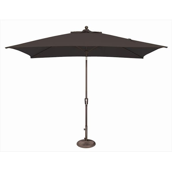 Simplyshade SimplyShade 6 x 10 ft. Rectangle Push Button Tilt Market Umbrella  Black - SSUM92-6X10RT00-A5408
