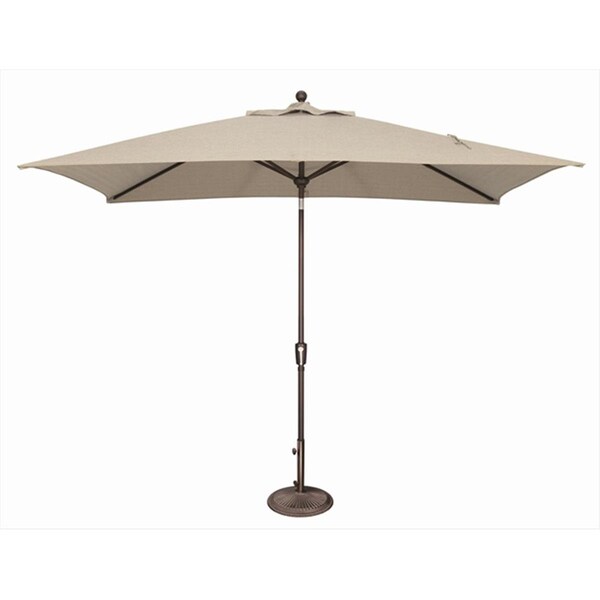 Gan Eden 6 x 10 ft. Rectangle Push Button Tilt Market Umbrella Beige - GA2650495