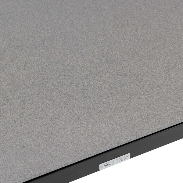Armen Living Royal Black Aluminum and Teak Outdoor Dining Table with Stone Top - 840254332805