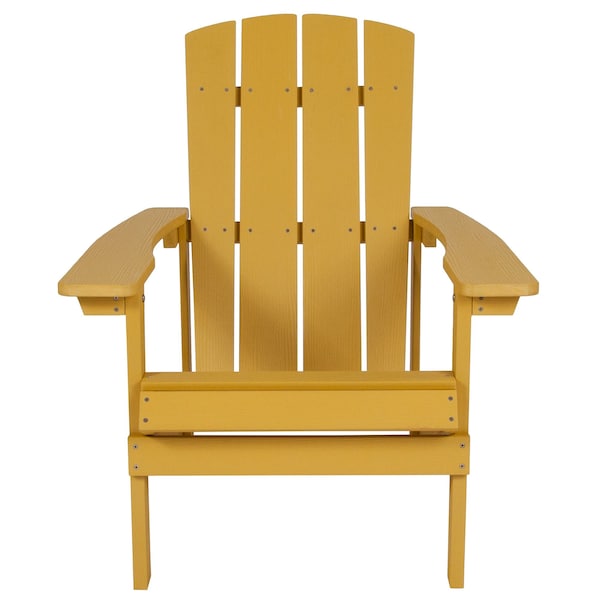 Flash Furniture Yellow Poly Resin Adirondack Chair 4PK - 4-JJ-C14501-YLW-GG