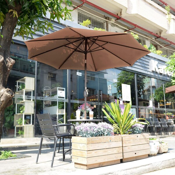 Villacera 9-Foot Outdoor Patio Umbrella, Brown - 83-OUT5441