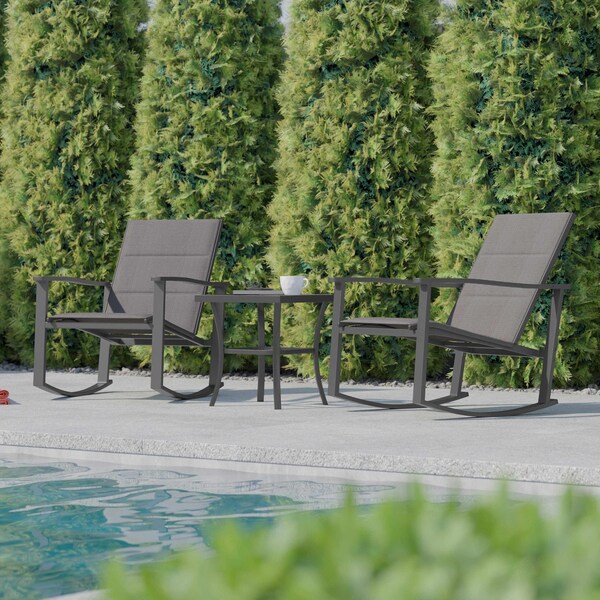 Flash Furniture Gray 3-Piece Rocking Chair and Side Table Set - FV-FSC-2315-GRY-GG
