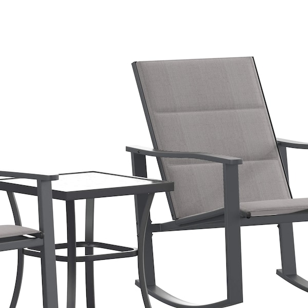 Flash Furniture Gray 3-Piece Rocking Chair and Side Table Set - FV-FSC-2315-GRY-GG