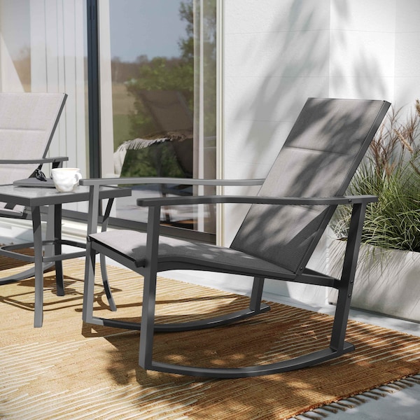 Flash Furniture Gray 3-Piece Rocking Chair and Side Table Set - FV-FSC-2315-GRY-GG