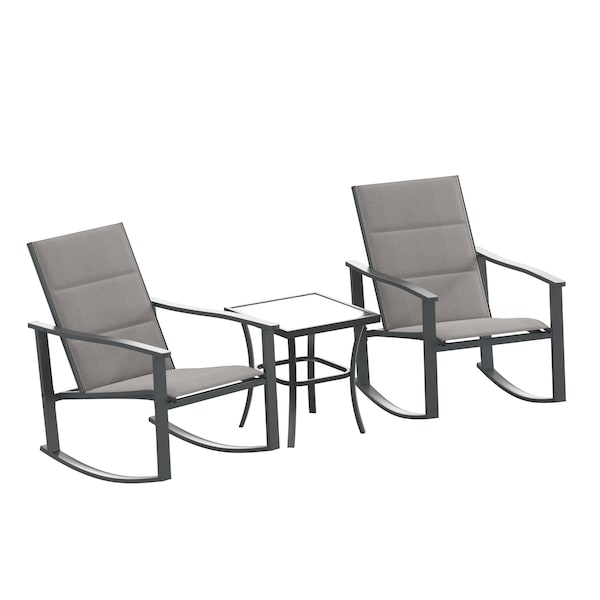 Flash Furniture Gray 3-Piece Rocking Chair and Side Table Set - FV-FSC-2315-GRY-GG
