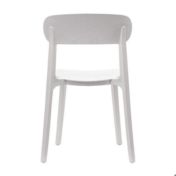 Flash Furniture Dover Stacking Patio Chairs w/Curved Backrests, All-Weather Resin Chairs in White, 2PK - 2-DHF-340-APP-WH-GG