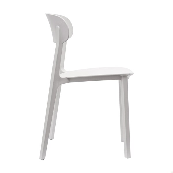 Flash Furniture Dover Stacking Patio Chairs w/Curved Backrests, All-Weather Resin Chairs in White, 2PK - 2-DHF-340-APP-WH-GG