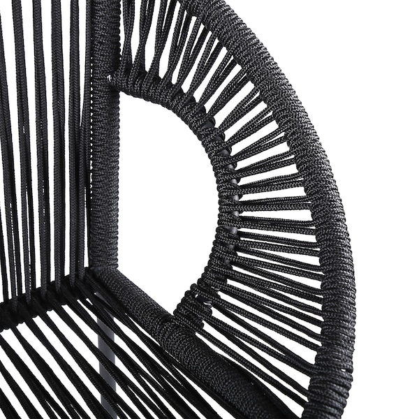 Armen Living Acapulco 30" Indoor Outdoor Steel Bar Stool with Black Rope - LCACBABL30