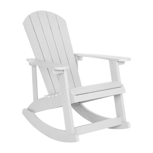 Flash Furniture White Adirondack Rockers & 1 Side Table, PK 4 - JJ-C14705-4-T14001-WH-GG