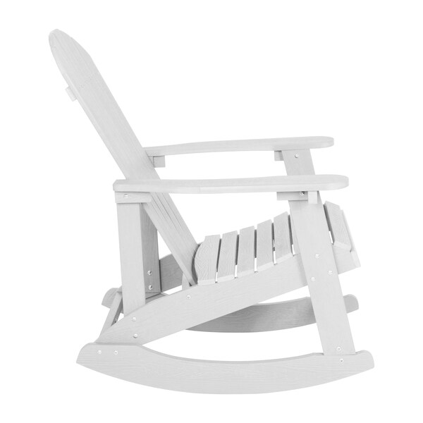 Flash Furniture White Adirondack Rockers & 1 Side Table, PK 4 - JJ-C14705-4-T14001-WH-GG