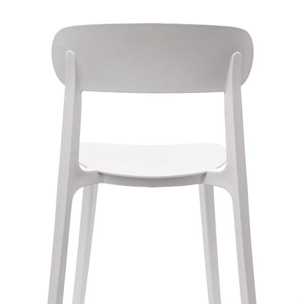 Flash Furniture Dover Indoor-Outdoor Stacking Patio Chair w/Curved Backrest, All-Weather Resin Chair in White - DHF-340-APP-WH-GG