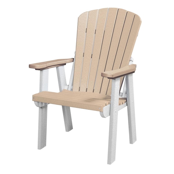 Invernaculo Os Home & Office Model Fan Back Swivel Glider Weatherwood Chair with White Base, Tan - IN2753668