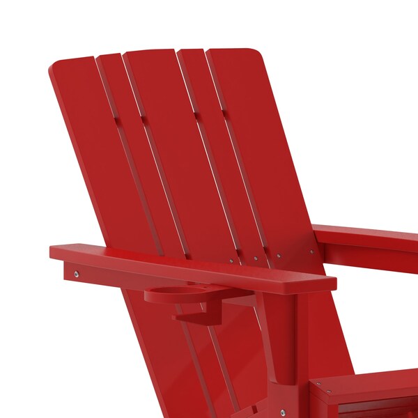 Flash Furniture Red Adirondack Rocking Chair with Cupholder - LE-HMP-1045-31-RD-GG