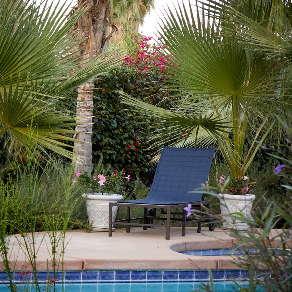 Classic Accessories Montlake Heather Indigo Patio Chaise Slipcover, Heather Indigo, 80"x26" - 56-021-055501-RT