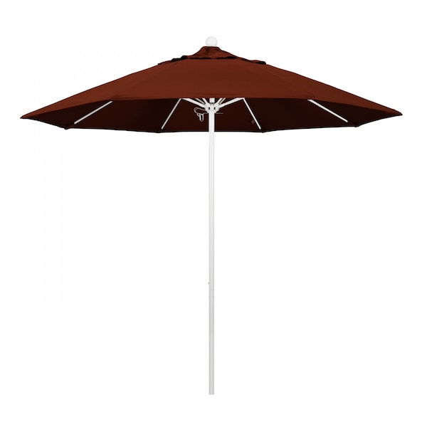 California Umbrella Patio Umbrella, Octagon, 103" H, Pacifica Fabric, Brick - 194061007945