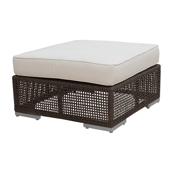 Hospitality Rattan Patio Soho Ottoman with Cushion - 903-1323-JBP-O