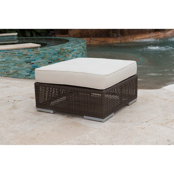 Hospitality Rattan Patio Soho Ottoman with Cushion - 903-1323-JBP-O