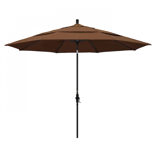 California Umbrella Patio Umbrella, Octagon, 110.5" H, Sunbrella Fabric, Teak - 194061015551