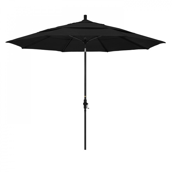 California Umbrella Patio Umbrella, Octagon, 109.5" H, Sunbrella Fabric, Black - 194061022320