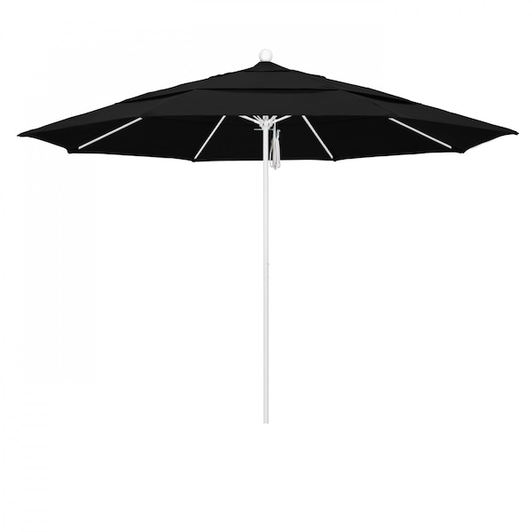 California Umbrella Patio Umbrella, Octagon, 107" H, Sunbrella Fabric, Black - 194061001820