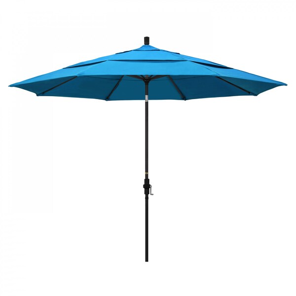 California Umbrella Patio Umbrella, Octagon, 110.5" H, Sunbrella Fabric, Canvas Cyan - 194061015636