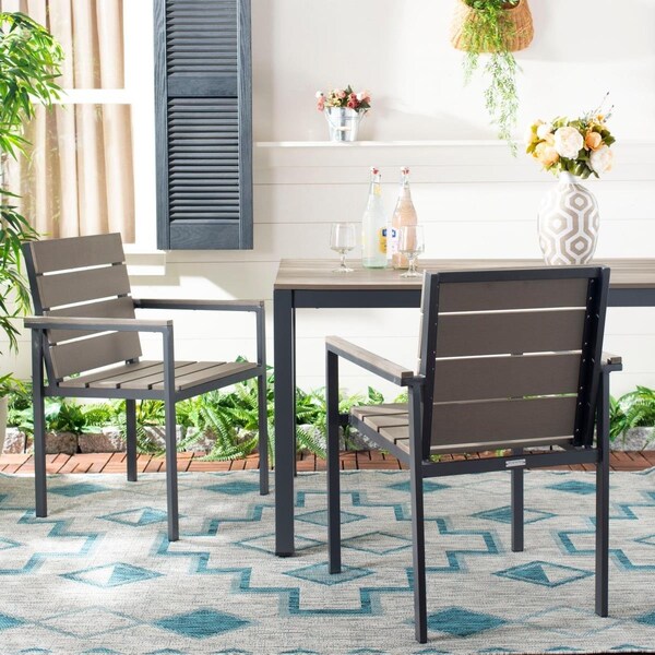 Safavieh Outdoor Living Beldan Chair - Distressed Taupe, 2PK - PAT4033A-SET2