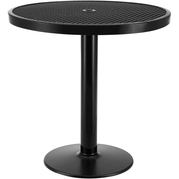 Global Industrial 36in Round Outdoor Counter Height Table, 36inH, Expanded Metal, Black - 278002BK