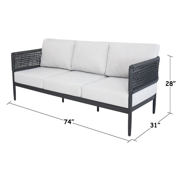 International Concepts Outdoor 3 Seater Patio Sofa with Cushions - ODC-203