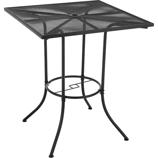 Global Industrial Interion 36 Square Outdoor Bar Table, Steel Mesh, Black - 262096