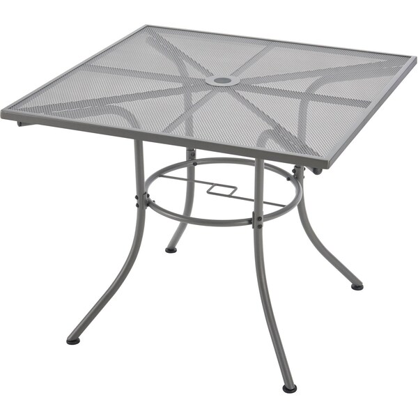 Global Industrial 36in Square Outdoor Table, Steel Mesh, Gray - 262079GY