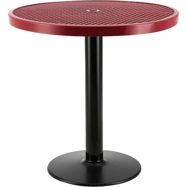 Global Industrial 36in Round Outdoor Counter Height Table, 36inH, Red - 278002RD