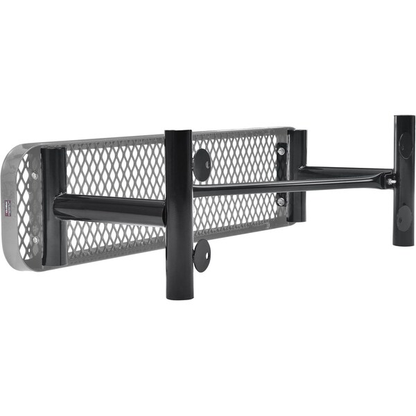 Global Industrial 48L Outdoor Steel Flat Bench, Expanded Metal, Gray - 695741GY