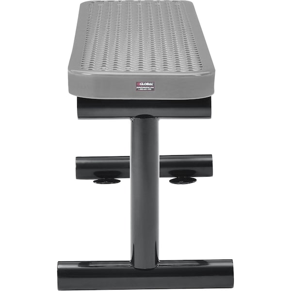 Global Industrial 48L Outdoor Steel Flat Bench, Expanded Metal, Gray - 695741GY