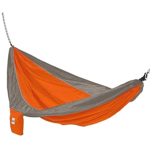 Kings Pond Enterprises Kings Pond Enterprises 10204-KP Hammaka Parachute Silk Lightweight Portable Double Hammock - Orange & Grey - 10204-KP