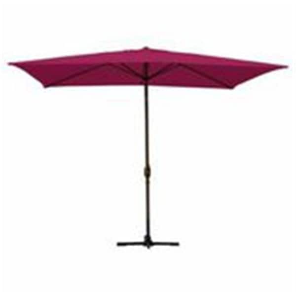 Propation 6.5 x 10 Ft. Aluminum Patio Market Umbrella Tilt with Crank - Burgundy Fabric & Bronze Pole - PR331895