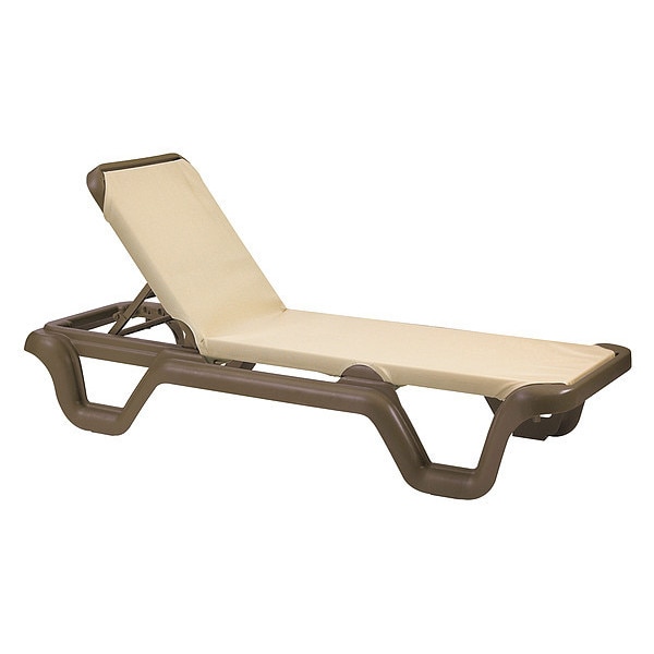 Grosfillex Marina Slng Chaise, Khaki/Bronze Mist, PK2 - US414137