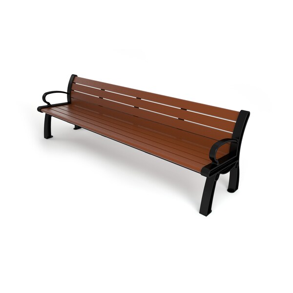 Frog Furnishings Brown 8' Heritage Bench with Black Frame - PB 8BROBFHER