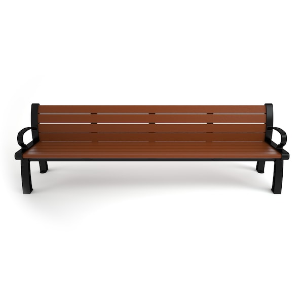 Frog Furnishings Brown 8' Heritage Bench with Black Frame - PB 8BROBFHER