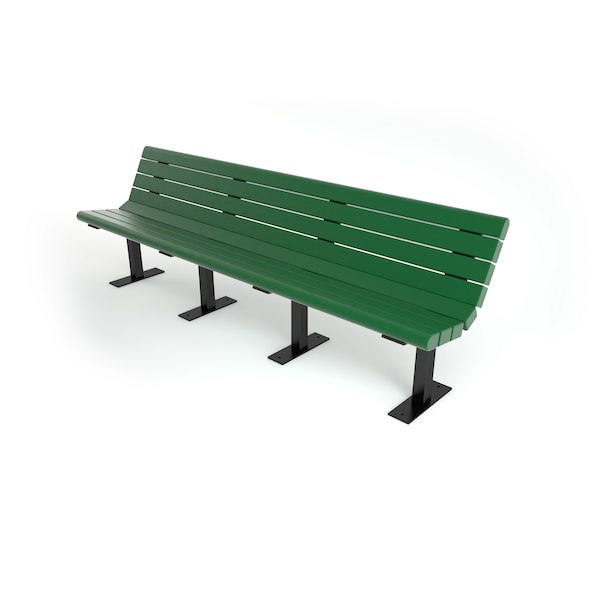 Frog Furnishings Green 8' Jameson Bench Surface Mount w/ Black Frame - PB 8GREBFJAM