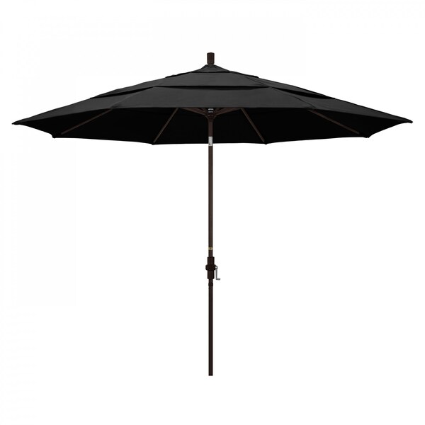California Umbrella Patio Umbrella, Octagon, 110.5" H, Olefin Fabric, Black - 194061014073