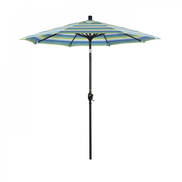 California Umbrella Patio Umbrella, Octagon, 95.5" H, Sunbrella Fabric, Seville Seaside - 194061031445