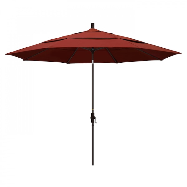 California Umbrella Patio Umbrella, Octagon, 110.5" H, Sunbrella Fabric, Terracotta - 194061013809