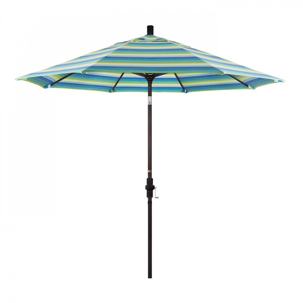California Umbrella Patio Umbrella, Octagon, 102.38" H, Sunbrella Fabric, Seville Seaside - 194061017340