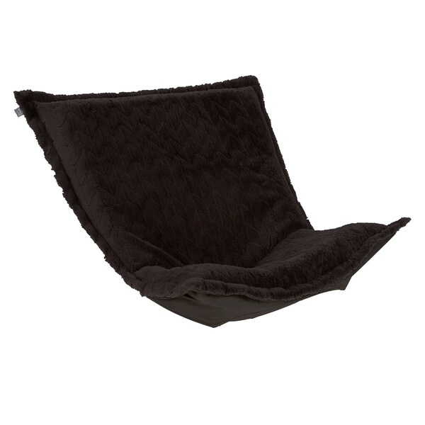 Howard Elliott Puff Chair Cover Faux Fur Angora Ebony - Cover Only - C300-1090