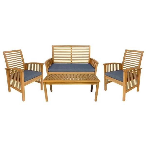 Leigh Country Sequoia Conversation Set, Acacia Hardwood, Natural, 4-Piece - TX 36430