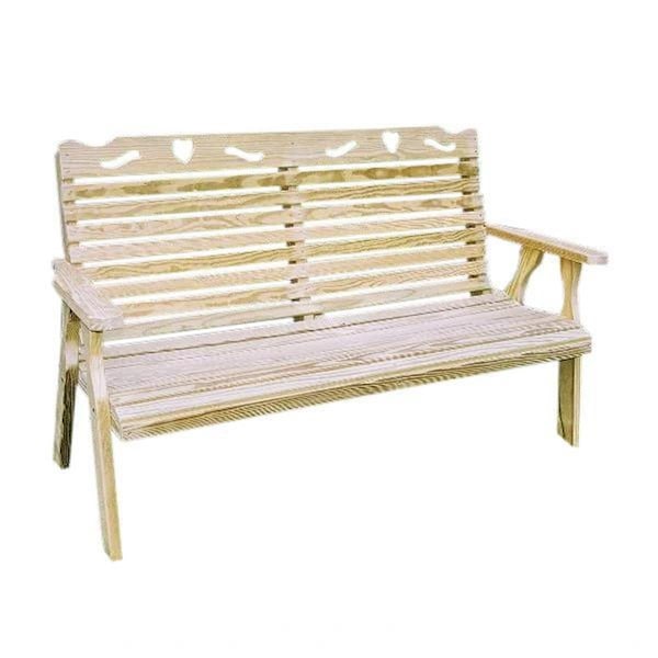 Gardencare 64 in. Treated Pine Crossback with Heart Garden Bench - GA2207232