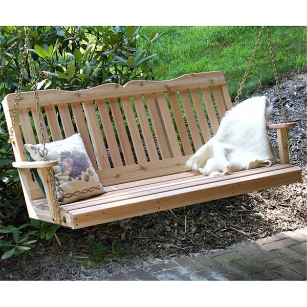 Creekvine Designs 2 ft. Cedar Countryside Porch Swing - WF2SEGSCVD