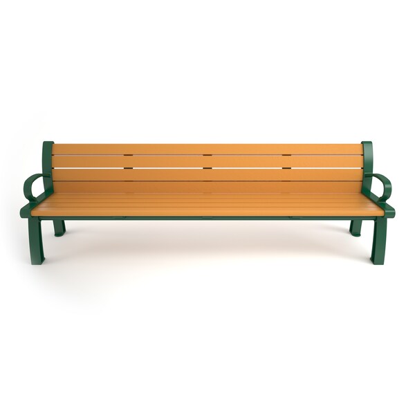 Frog Furnishings Cedar 8' Heritage Bench with Green Frame - PB 8CEDGFHER
