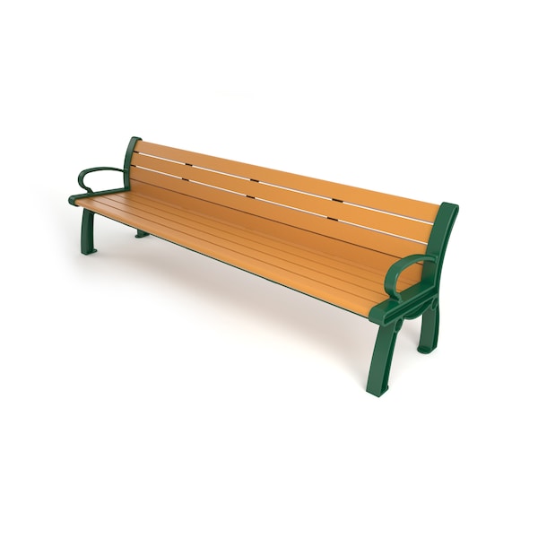 Frog Furnishings Cedar 8' Heritage Bench with Green Frame - PB 8CEDGFHER
