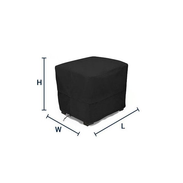 Eevelle MERIDIAN Series, Rectangular Ottoman Cover - Charcoal Gray, 38L x 28W x 17H - MDTRTM-CHL